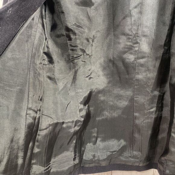 Vintage J.Crew 100% Wool Black Blazer Size 8 Classic Minimalist Office Chic - Picture 10 of 12